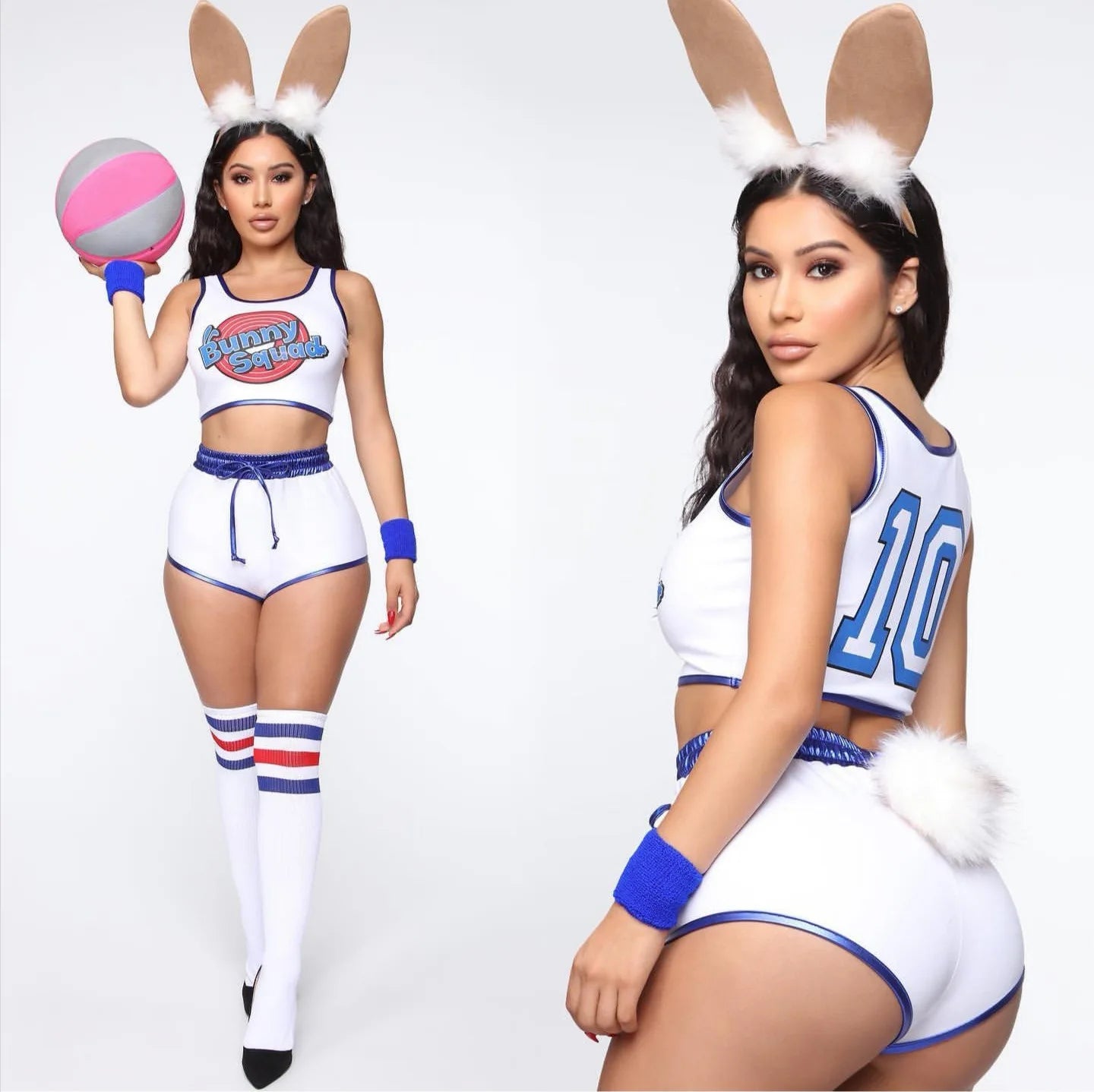 Sexy Lola Bunny Basketball Cosplay Costume – Space Jam Inspired Bunny Girl Set with Ears, Socks & Bracers