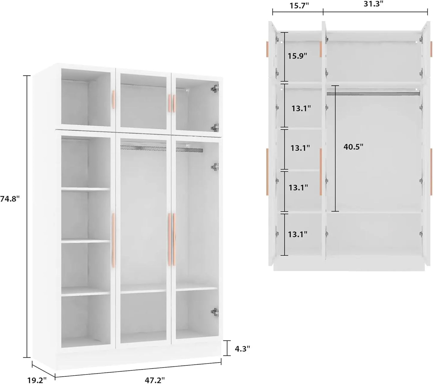 Luxe Glow Display Cabinet – LED Light Wardrobe & Bookshelf