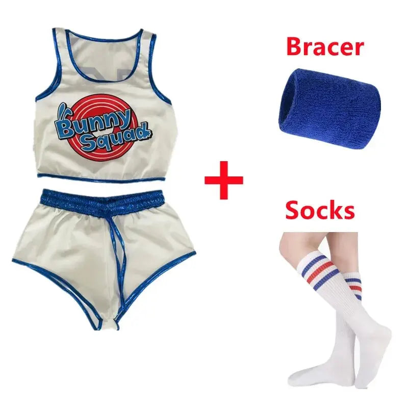 Sexy Lola Bunny Basketball Cosplay Costume – Space Jam Inspired Bunny Girl Set with Ears, Socks & Bracers
