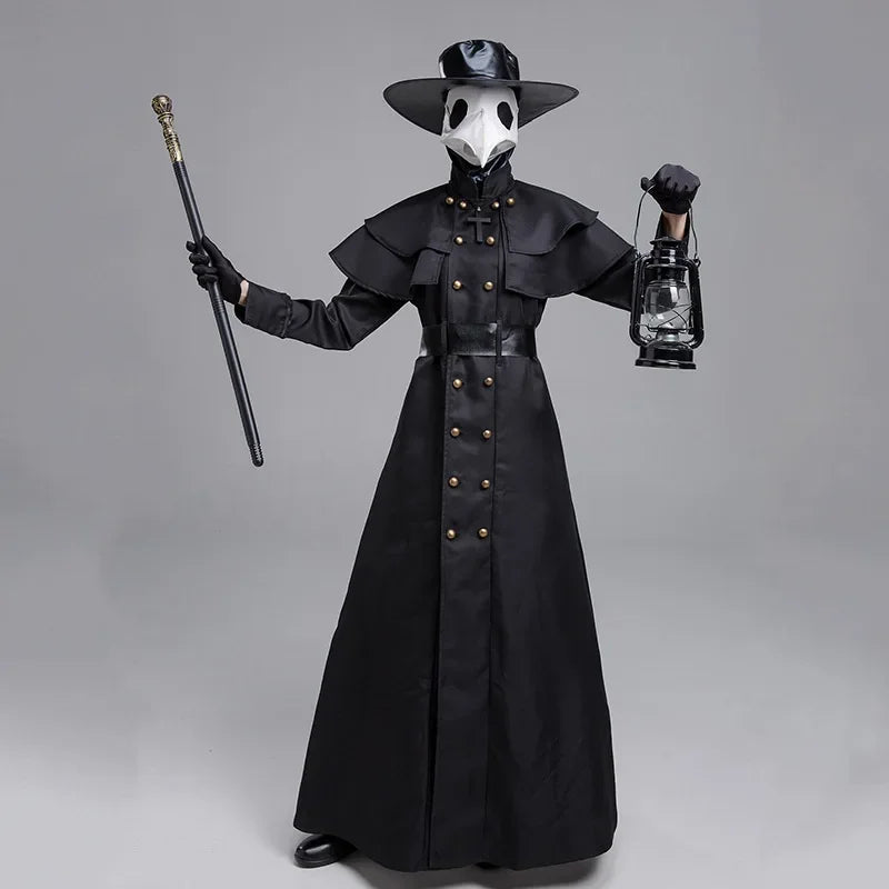 ✨ Medieval Plague Doctor Halloween Costume – Hooded Robe & Mask Cosplay Outfit for Men & Women