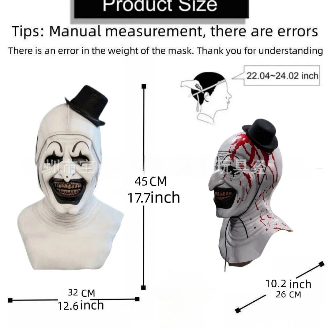 Terrifier Art the Clown Costume Set – Scary Horror Movie Cosplay with Mask | Halloween Killer Clown Outfit