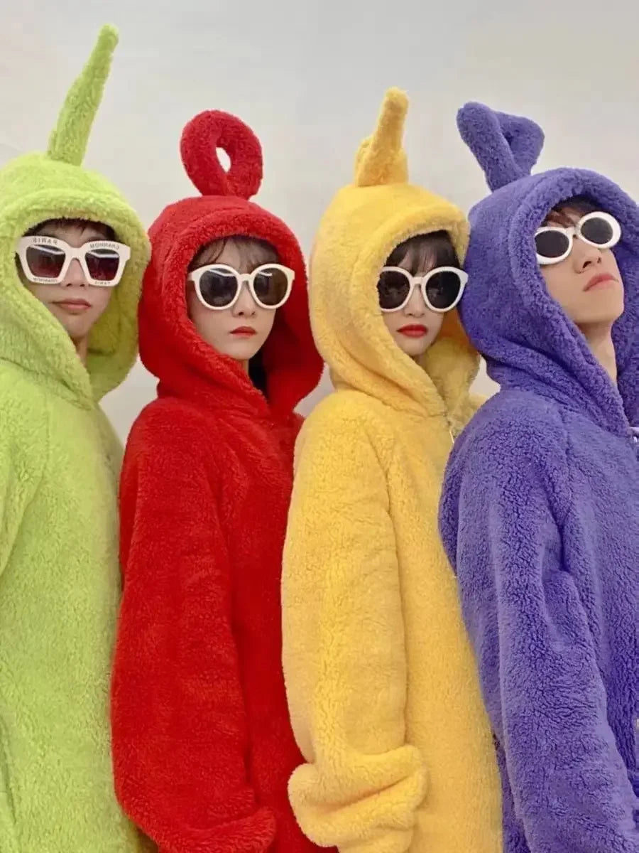 ✨ Colorful Teletubbies Halloween Costume Set – Fun Unisex Cosplay Outfit for Adults & Kids