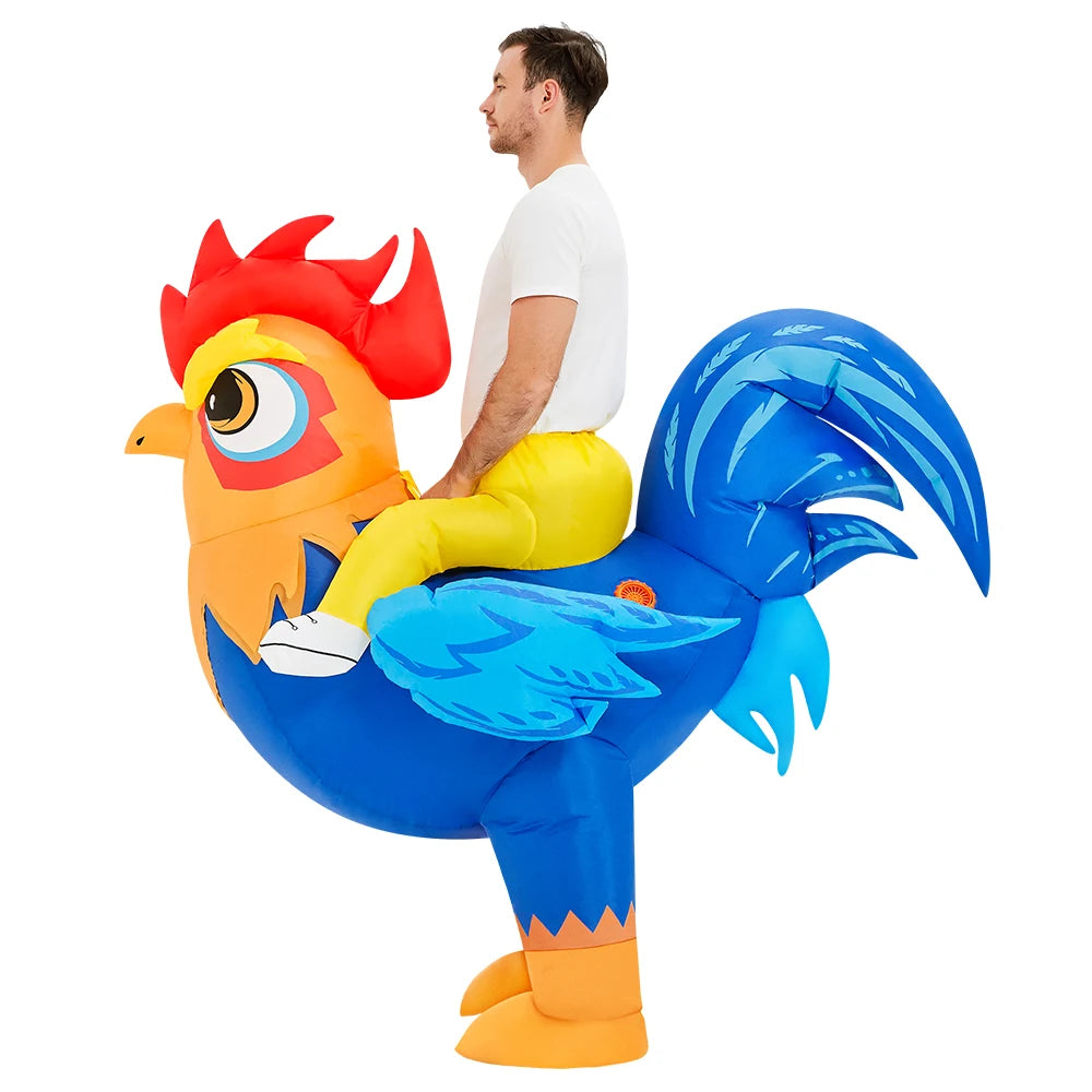 ✨ Inflatable Dinosaur & Animal Ride-On Costume – Funny Halloween Party Cosplay Suit for Adults
