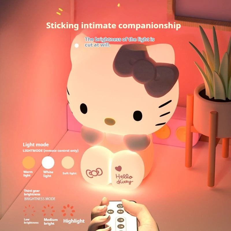 Kitty Night Lamp 3-Color Remote Controllable Color-Changing