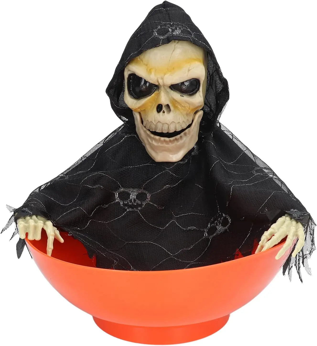 Halloween Candy Dish Haunted House Decoration Glow Motion Sensor Electric Tray Scary Prank Props Spooky Fun Party Decoration