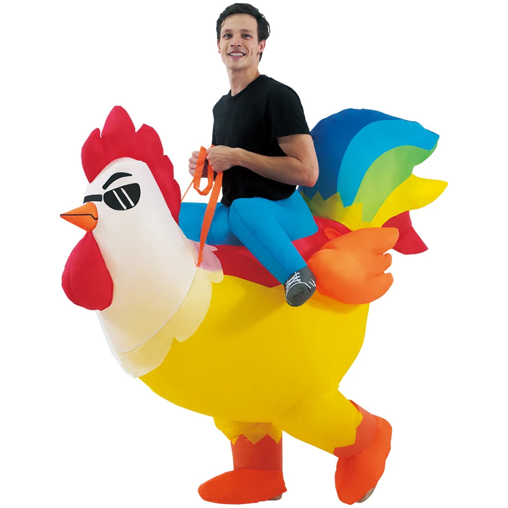 ✨ Inflatable Dinosaur & Animal Ride-On Costume – Funny Halloween Party Cosplay Suit for Adults