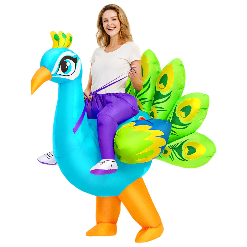 ✨ Inflatable Dinosaur & Animal Ride-On Costume – Funny Halloween Party Cosplay Suit for Adults