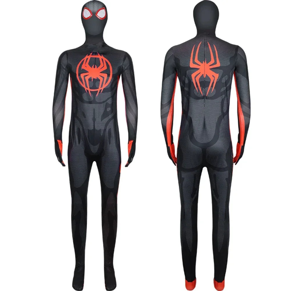 ✨ Into the Spider-Verse Cosplay Set – Miles Morales & Spider-Gwen Jumpsuit Halloween Costume for Adults