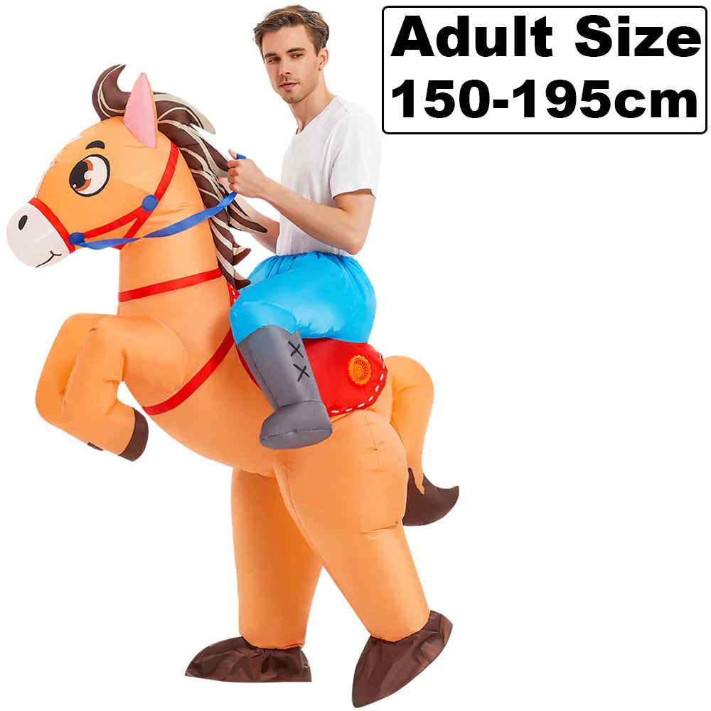 ✨ Inflatable Dinosaur & Animal Ride-On Costume – Funny Halloween Party Cosplay Suit for Adults