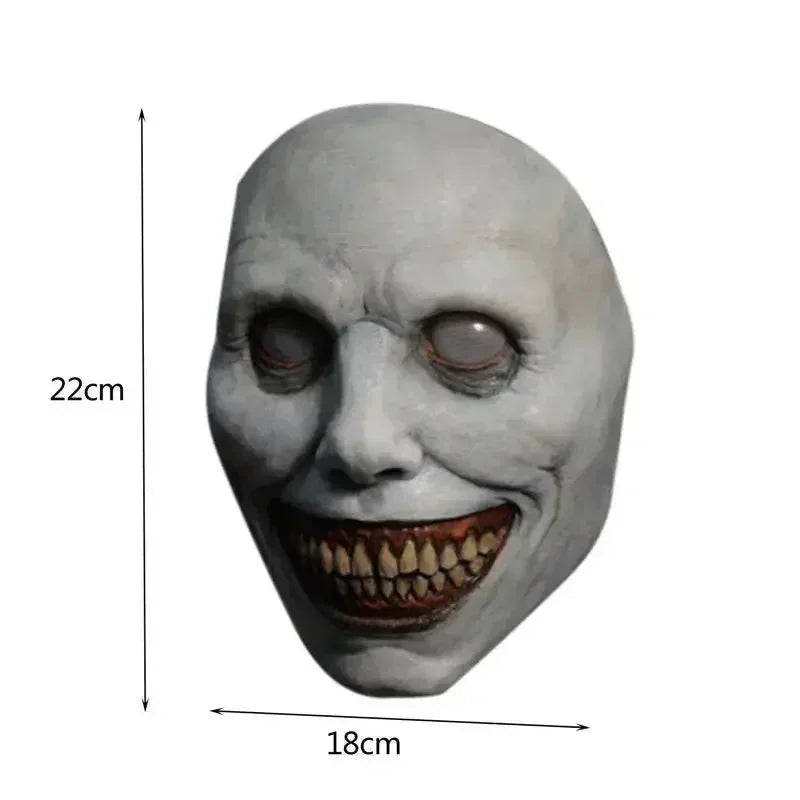 Smiling Demon Horror Mask – Ultra-Realistic Scary Halloween Cosplay Mask for Parties & Pranks