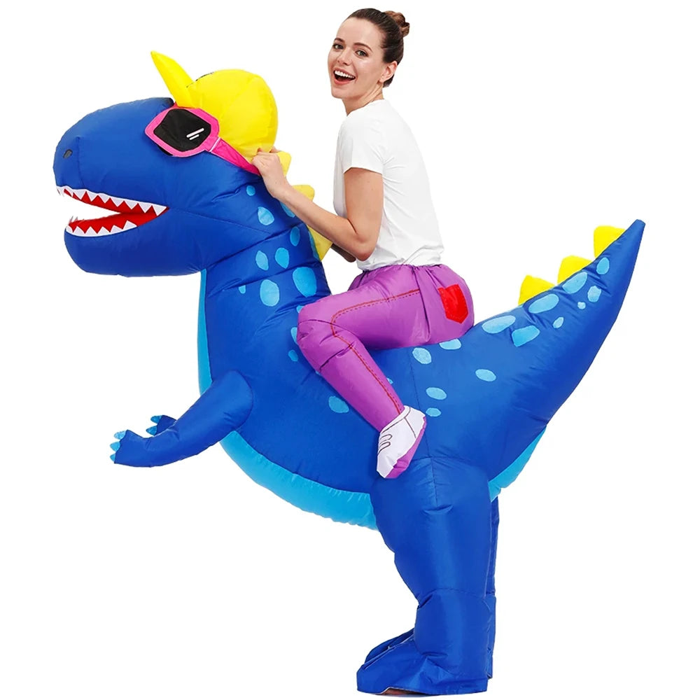 ✨ Inflatable Dinosaur & Animal Ride-On Costume – Funny Halloween Party Cosplay Suit for Adults