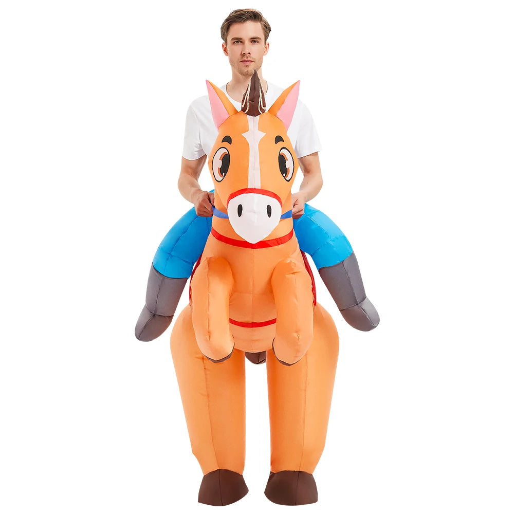 ✨ Inflatable Dinosaur & Animal Ride-On Costume – Funny Halloween Party Cosplay Suit for Adults