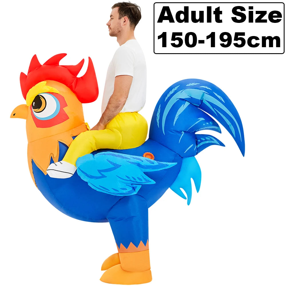 ✨ Inflatable Dinosaur & Animal Ride-On Costume – Funny Halloween Party Cosplay Suit for Adults