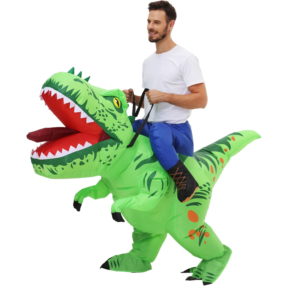 ✨ Inflatable Dinosaur & Animal Ride-On Costume – Funny Halloween Party Cosplay Suit for Adults