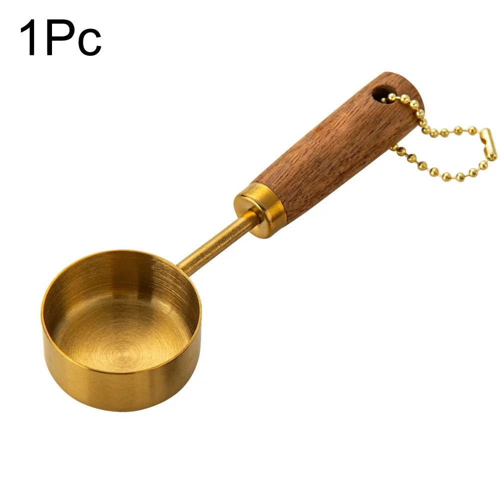 ✨ Premium Gold & Silver Stainless Steel Measuring Cups & Spoons Set – Stylish Kitchen Baking & Coffee Tools ✨