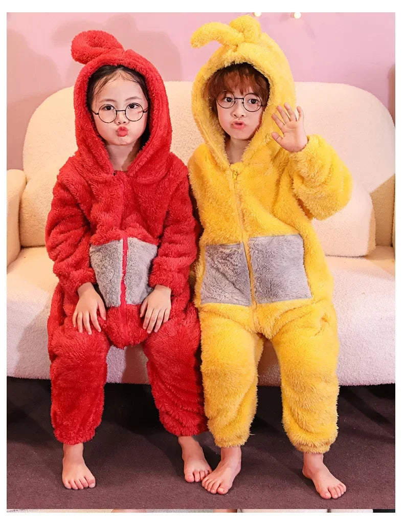 ✨ Colorful Teletubbies Halloween Costume Set – Fun Unisex Cosplay Outfit for Adults & Kids