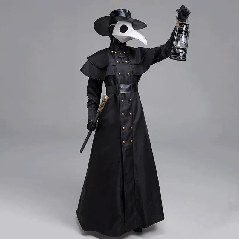 ✨ Medieval Plague Doctor Halloween Costume – Hooded Robe & Mask Cosplay Outfit for Men & Women