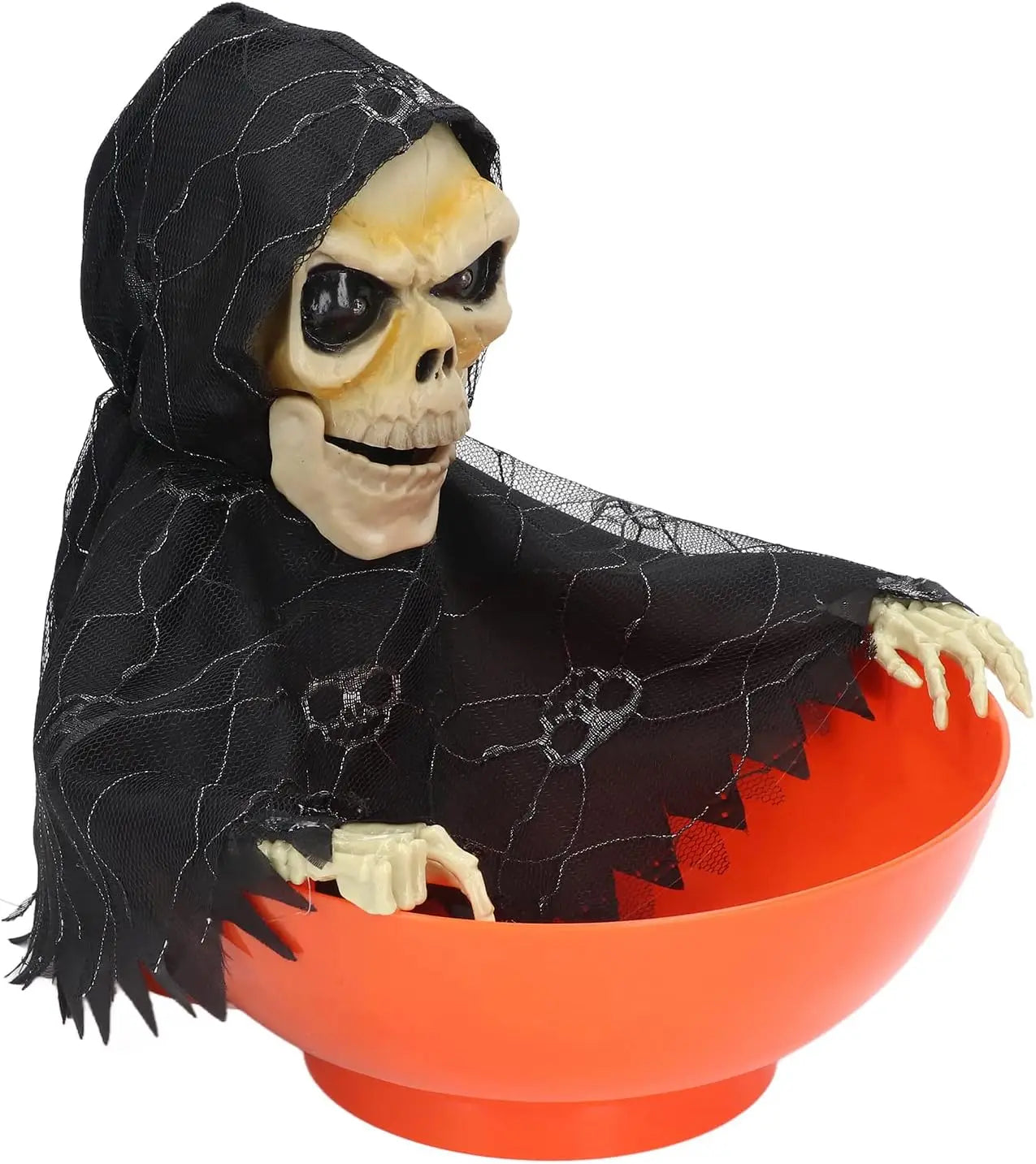 Halloween Candy Dish Haunted House Decoration Glow Motion Sensor Electric Tray Scary Prank Props Spooky Fun Party Decoration
