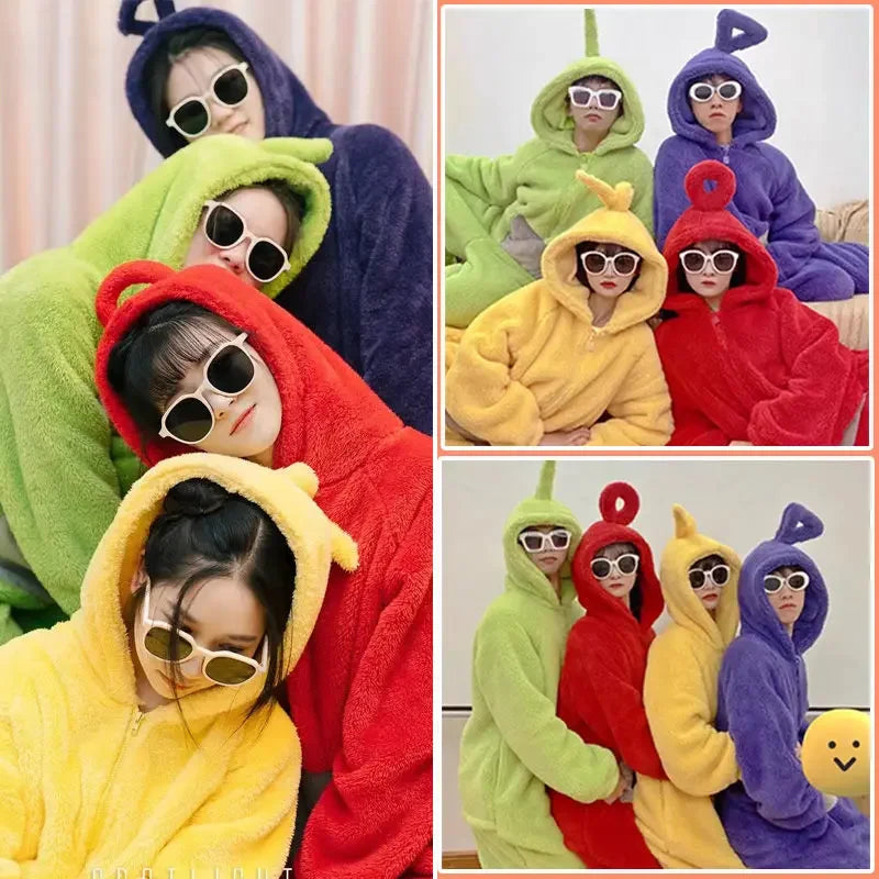 ✨ Colorful Teletubbies Halloween Costume Set – Fun Unisex Cosplay Outfit for Adults & Kids