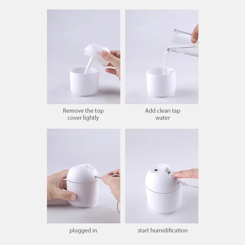 ✨ Mini LED Aroma Diffuser & Humidifier – USB-Powered for Home & Car (250ML)
