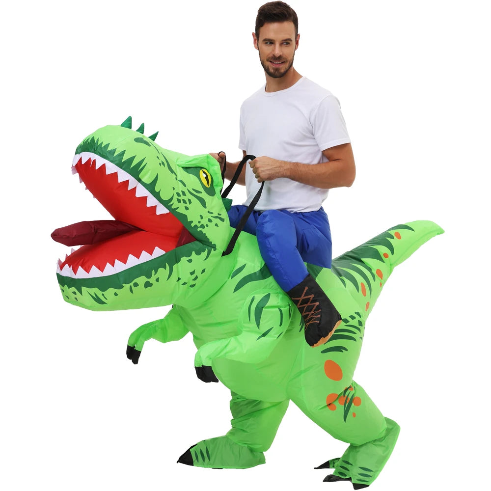 ✨ Inflatable Dinosaur & Animal Ride-On Costume – Funny Halloween Party Cosplay Suit for Adults
