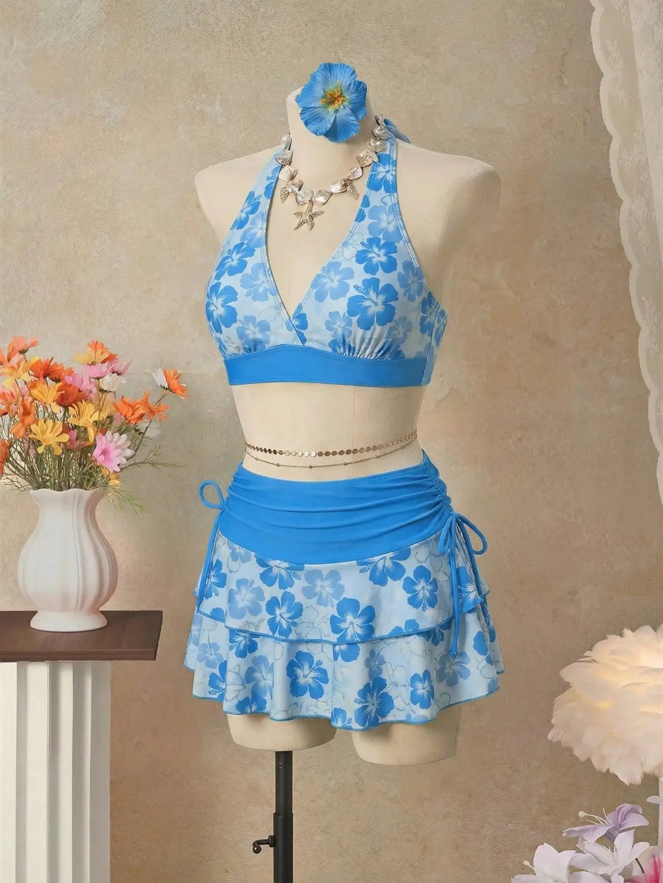 The Positano Bloom Set – Floral 3-Piece Swim Collection