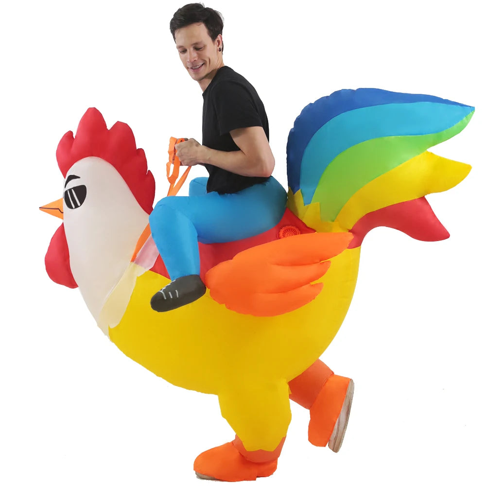 ✨ Inflatable Dinosaur & Animal Ride-On Costume – Funny Halloween Party Cosplay Suit for Adults