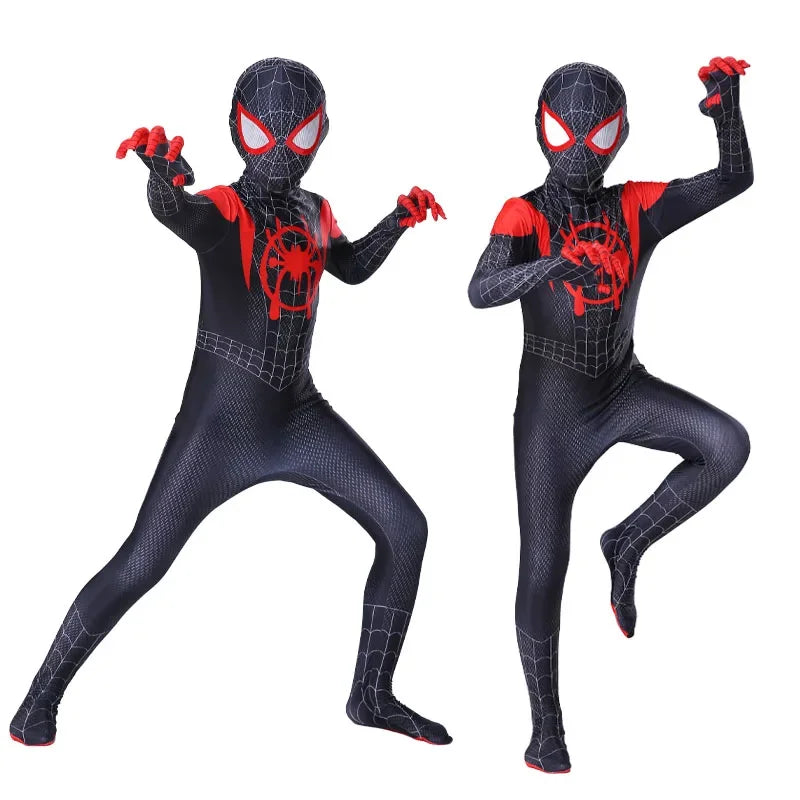 ✨ Kids Spider-Hero Costume Set – Miles Morales & Spider-Gwen Superhero Jumpsuit Halloween Cosplay Outfit