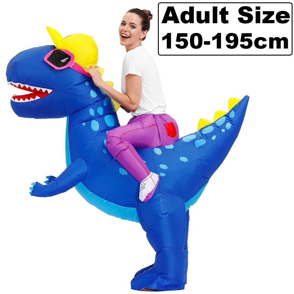✨ Inflatable Dinosaur & Animal Ride-On Costume – Funny Halloween Party Cosplay Suit for Adults