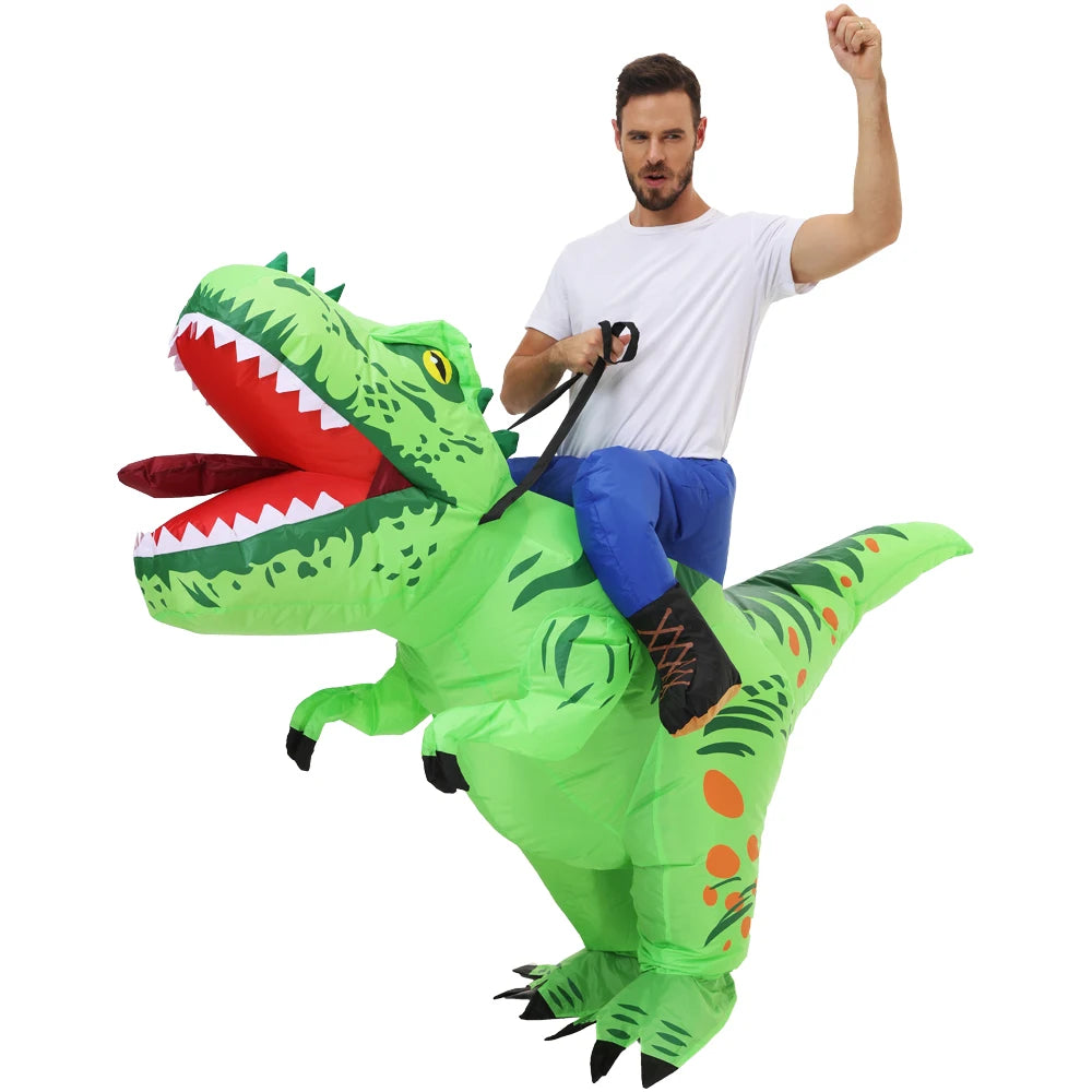 ✨ Inflatable Dinosaur & Animal Ride-On Costume – Funny Halloween Party Cosplay Suit for Adults