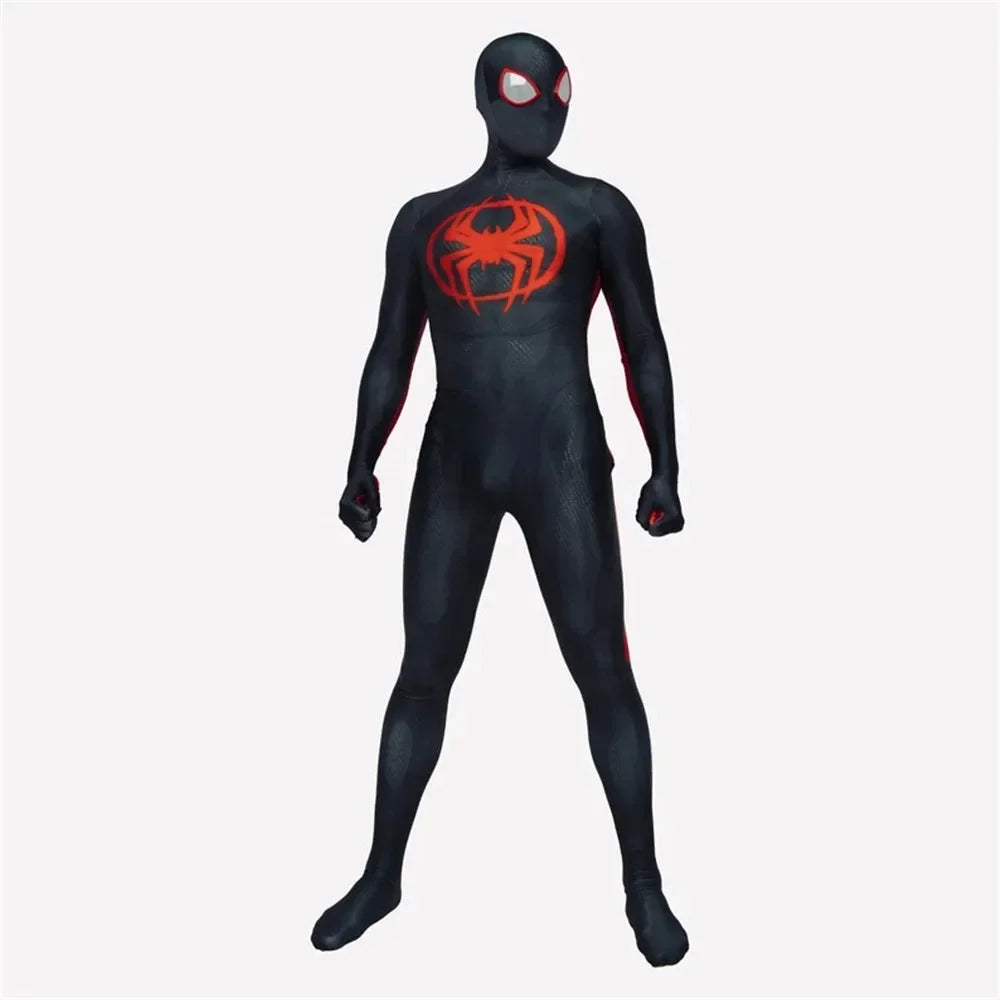 ✨ Into the Spider-Verse Cosplay Set – Miles Morales & Spider-Gwen Jumpsuit Halloween Costume for Adults
