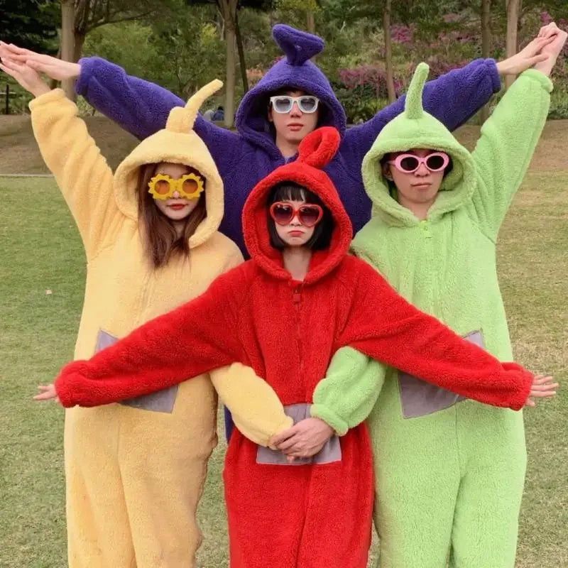 ✨ Colorful Teletubbies Halloween Costume Set – Fun Unisex Cosplay Outfit for Adults & Kids