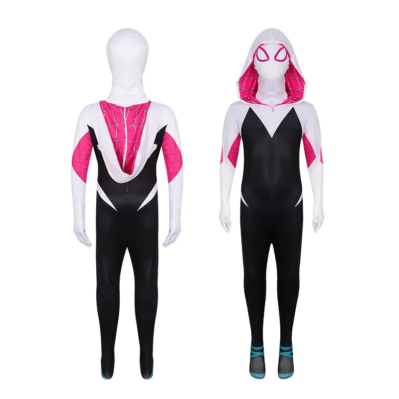 ✨ Kids Spider-Hero Costume Set – Miles Morales & Spider-Gwen Superhero Jumpsuit Halloween Cosplay Outfit