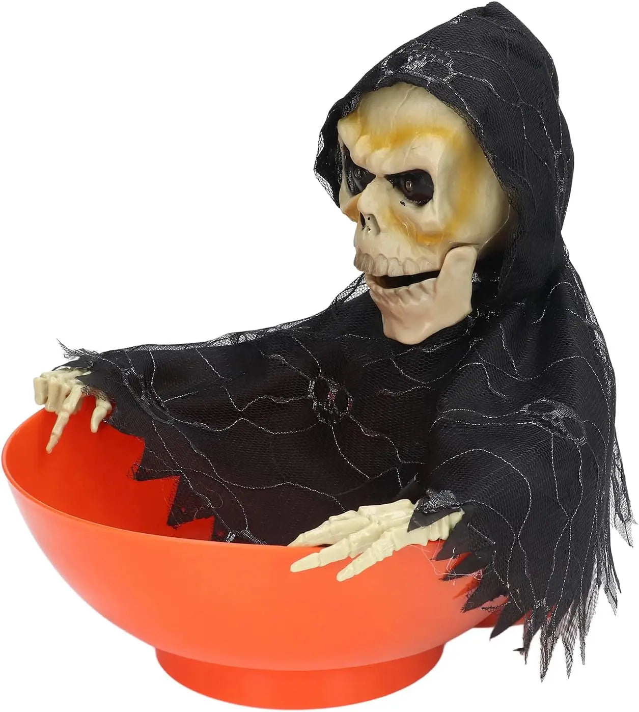 Halloween Candy Dish Haunted House Decoration Glow Motion Sensor Electric Tray Scary Prank Props Spooky Fun Party Decoration