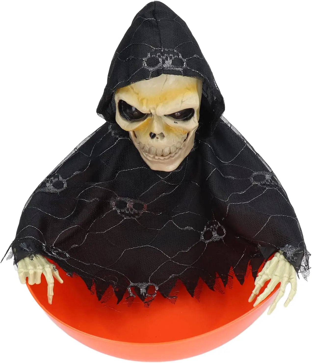 Halloween Candy Dish Haunted House Decoration Glow Motion Sensor Electric Tray Scary Prank Props Spooky Fun Party Decoration