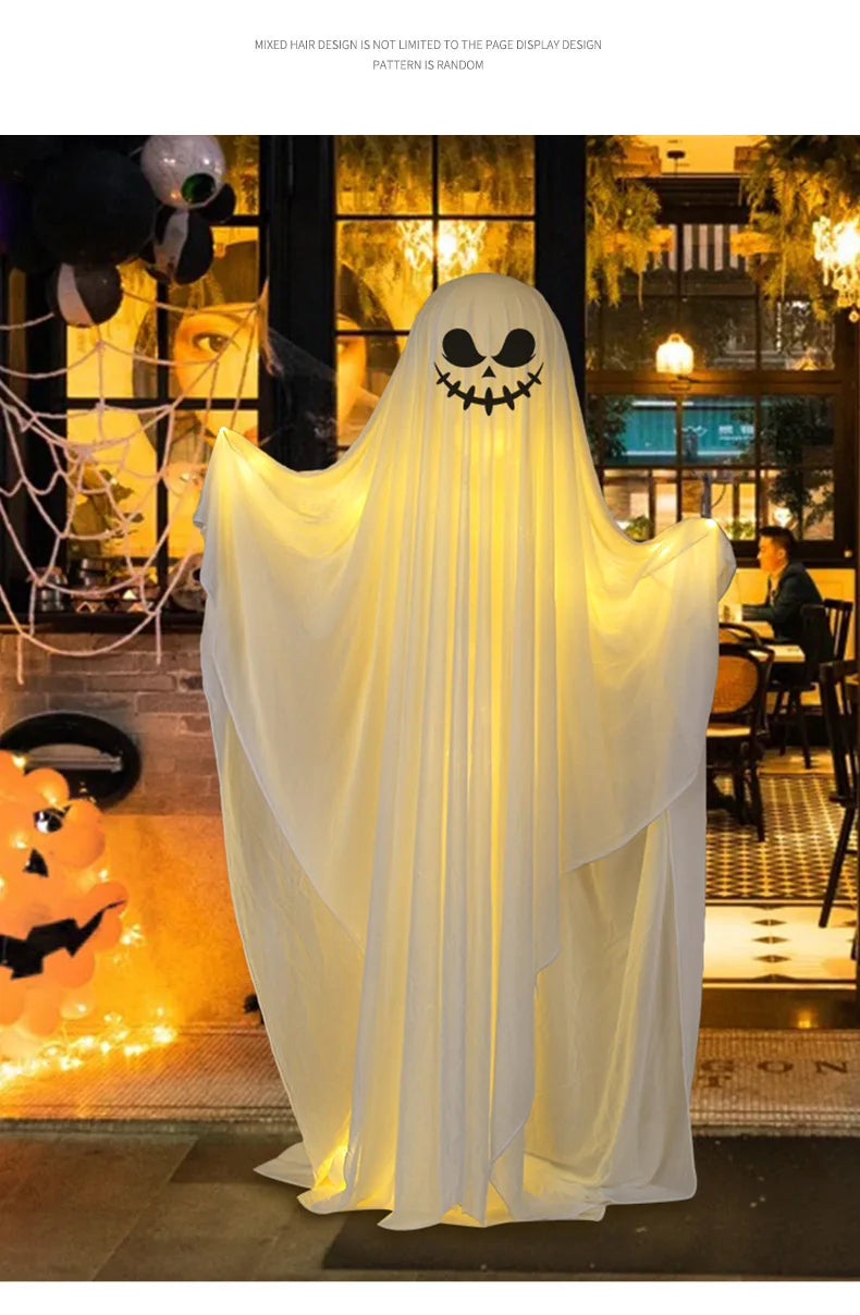 ✨ Life-Size Glowing Ghost Decoration – Spooky Standing Light-Up Halloween Display for Indoor & Outdoor Fun