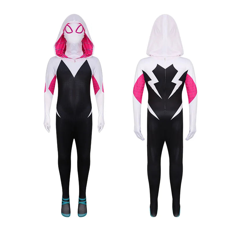 ✨ Kids Spider-Hero Costume Set – Miles Morales & Spider-Gwen Superhero Jumpsuit Halloween Cosplay Outfit