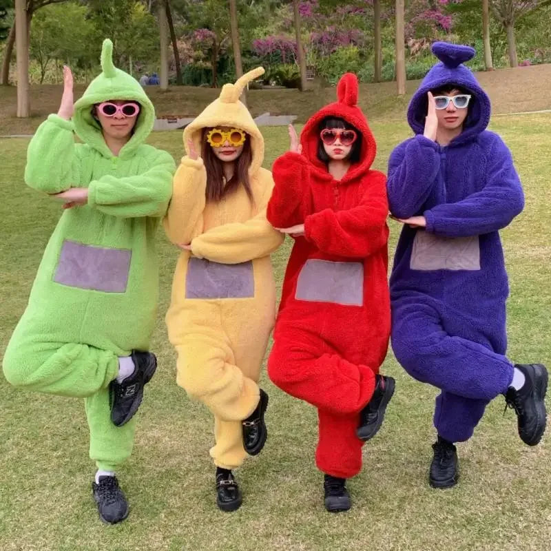 ✨ Colorful Teletubbies Halloween Costume Set – Fun Unisex Cosplay Outfit for Adults & Kids