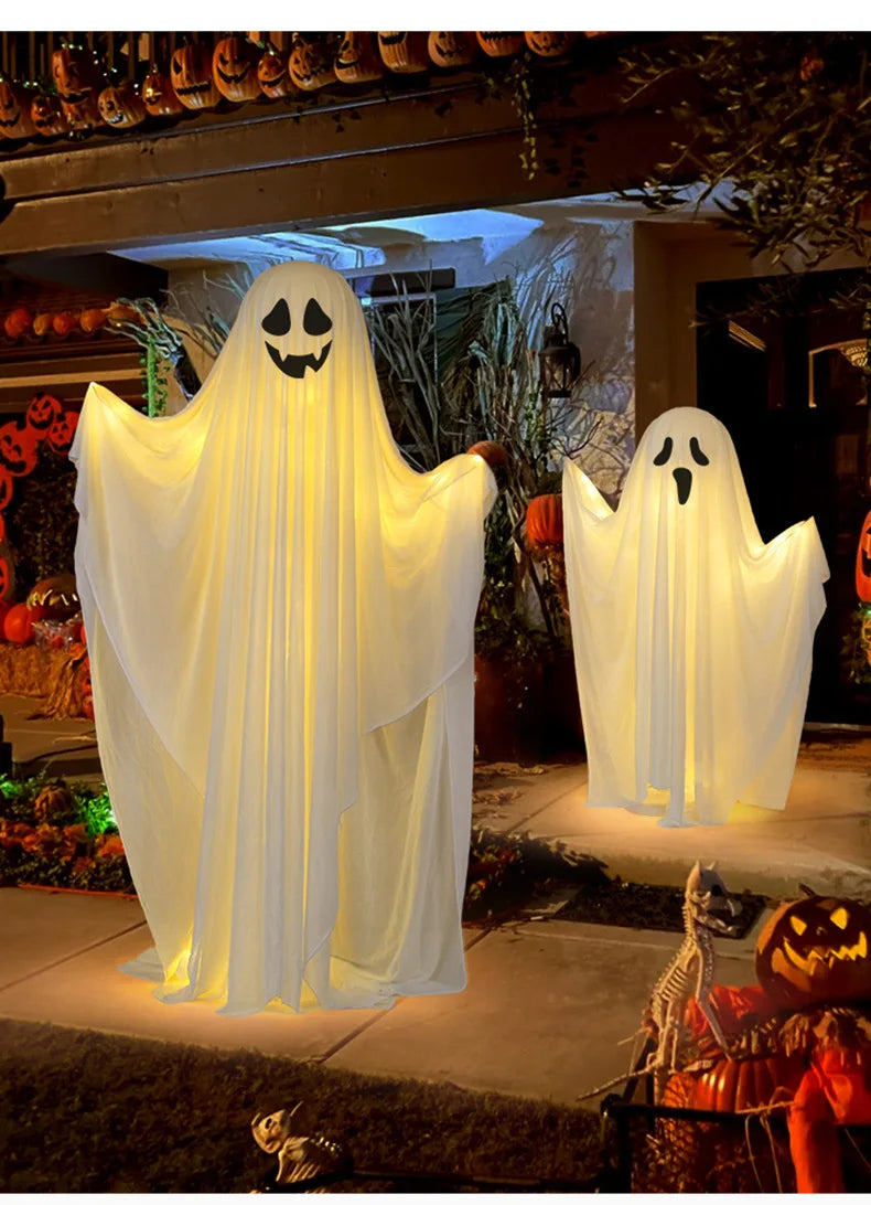 ✨ Life-Size Glowing Ghost Decoration – Spooky Standing Light-Up Halloween Display for Indoor & Outdoor Fun