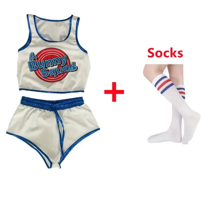 Sexy Lola Bunny Basketball Cosplay Costume – Space Jam Inspired Bunny Girl Set with Ears, Socks & Bracers