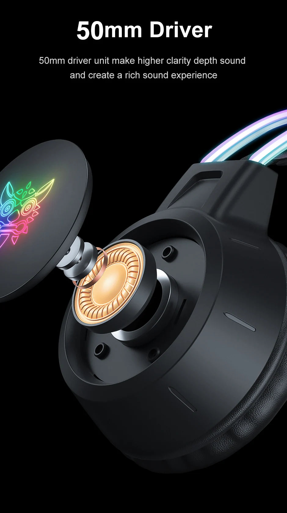 ONIKUMA X15 Pro RGB Gaming Headset – Surround Sound, Mic, & LED Lights for Immersive Play