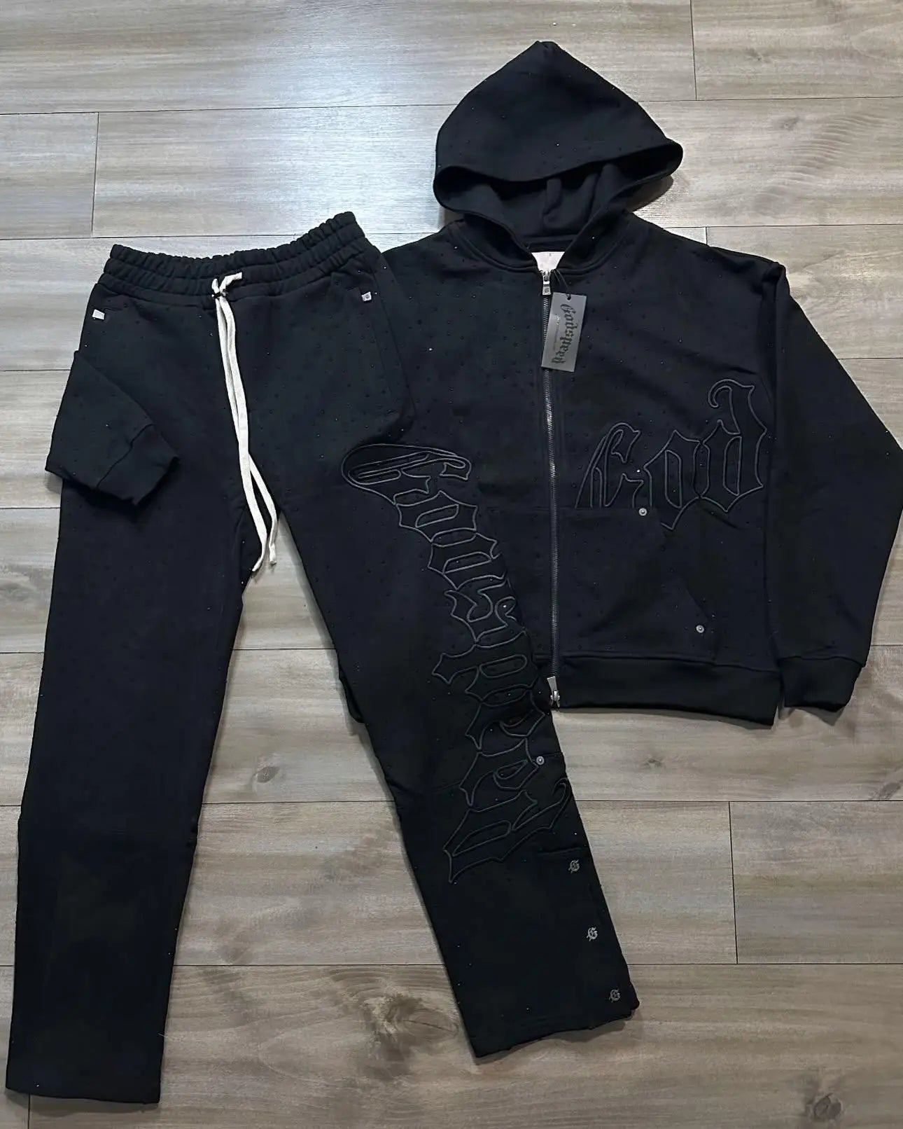 Harajuku Hip Hop Letter Embroidery High Quality Sportswear Set Y2k Zipper Hoodie Sweatpants 2-piece Set Tracksuit Jogger Suit
