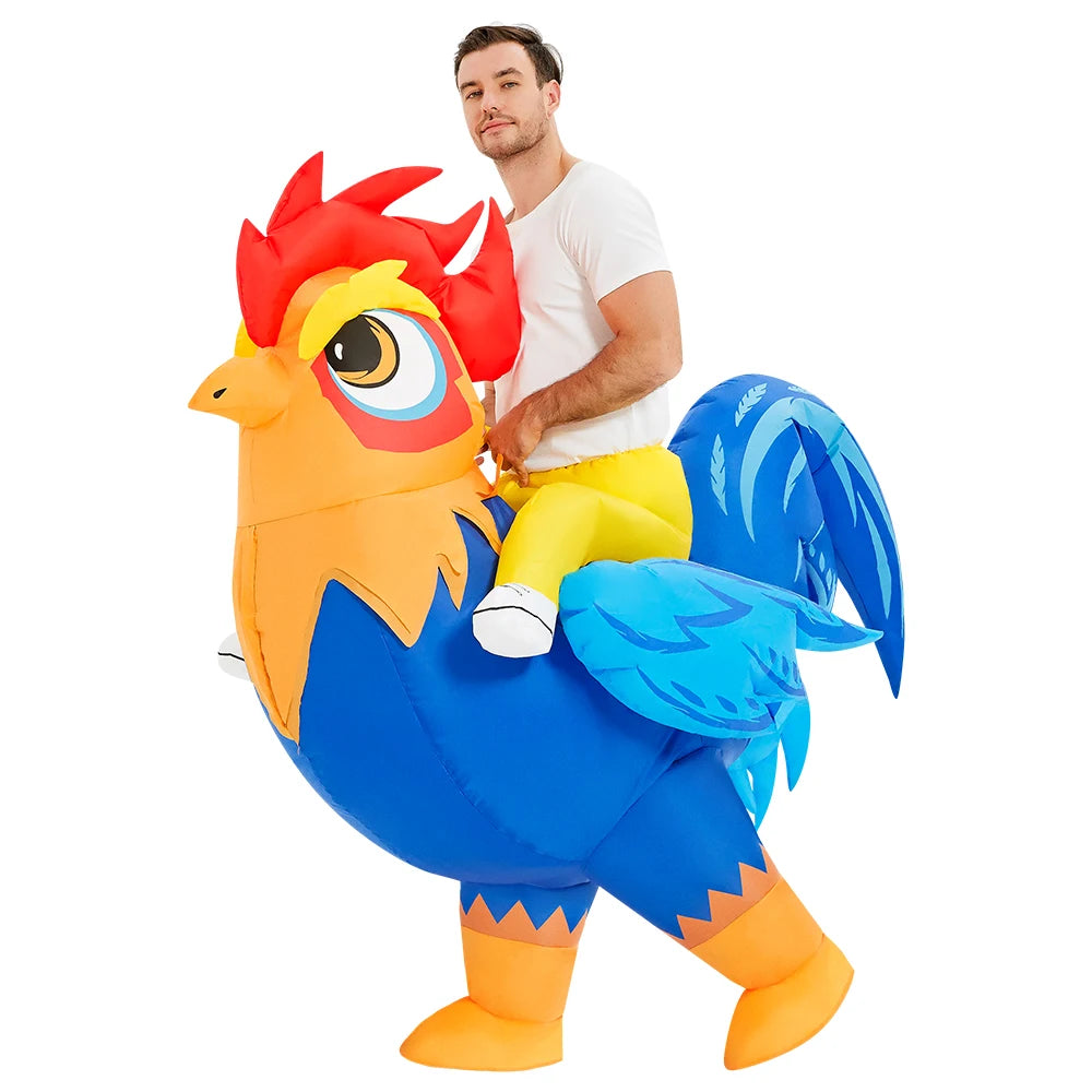 ✨ Inflatable Dinosaur & Animal Ride-On Costume – Funny Halloween Party Cosplay Suit for Adults