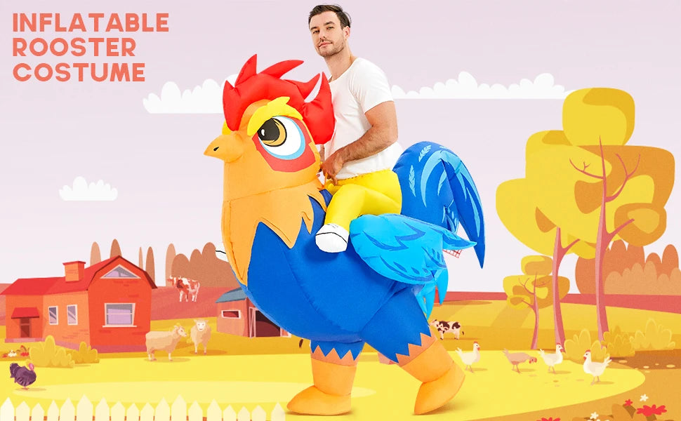 ✨ Inflatable Dinosaur & Animal Ride-On Costume – Funny Halloween Party Cosplay Suit for Adults