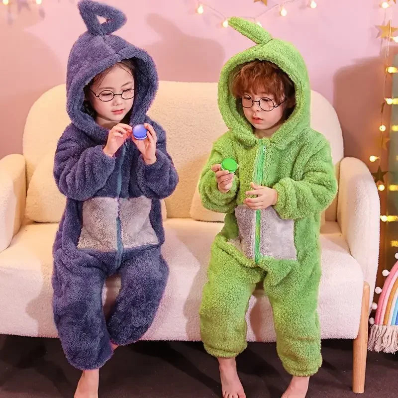 ✨ Colorful Teletubbies Halloween Costume Set – Fun Unisex Cosplay Outfit for Adults & Kids
