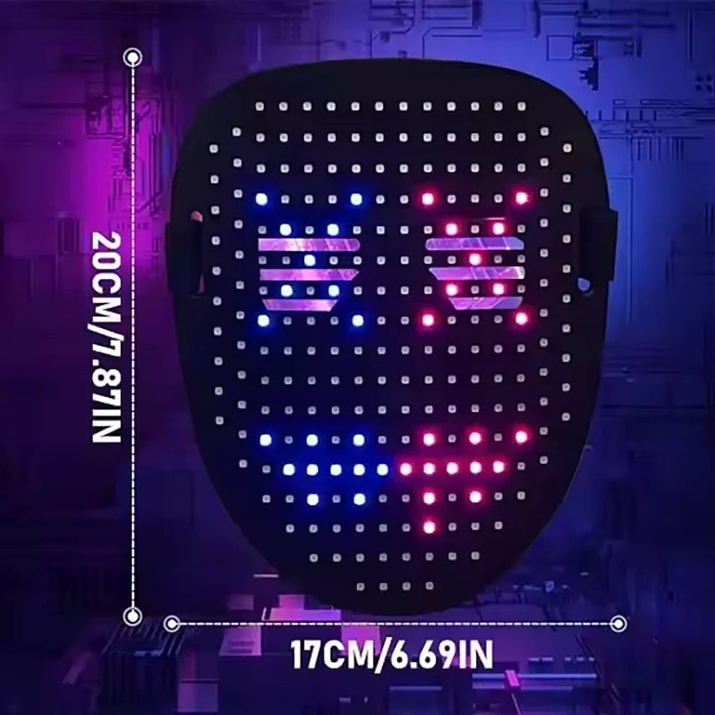 β¨ Cyber Glow LED Mask β Motion Sensing Light-Up Face Transform Mask for Halloween & Parties