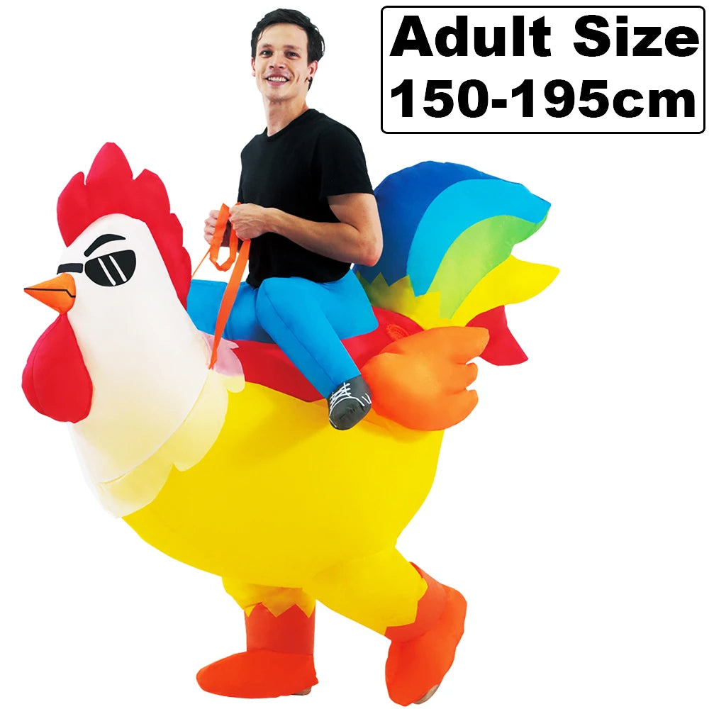 ✨ Inflatable Dinosaur & Animal Ride-On Costume – Funny Halloween Party Cosplay Suit for Adults