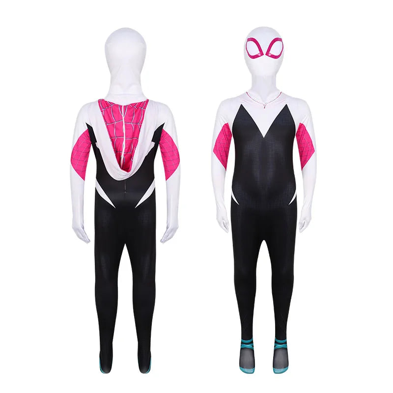 ✨ Kids Spider-Hero Costume Set – Miles Morales & Spider-Gwen Superhero Jumpsuit Halloween Cosplay Outfit