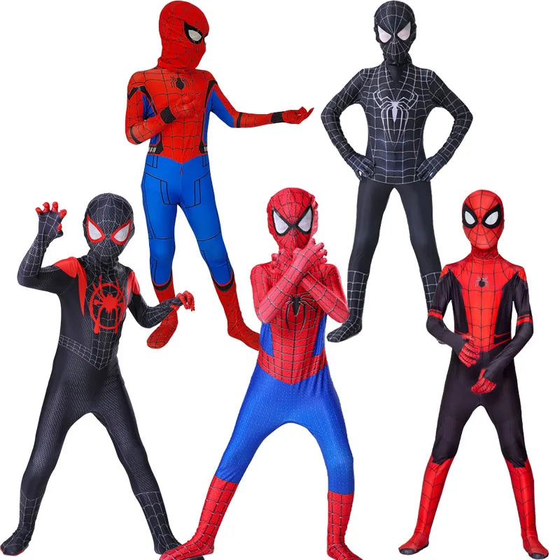 ✨ Kids Spider-Hero Costume Set – Miles Morales & Spider-Gwen Superhero Jumpsuit Halloween Cosplay Outfit