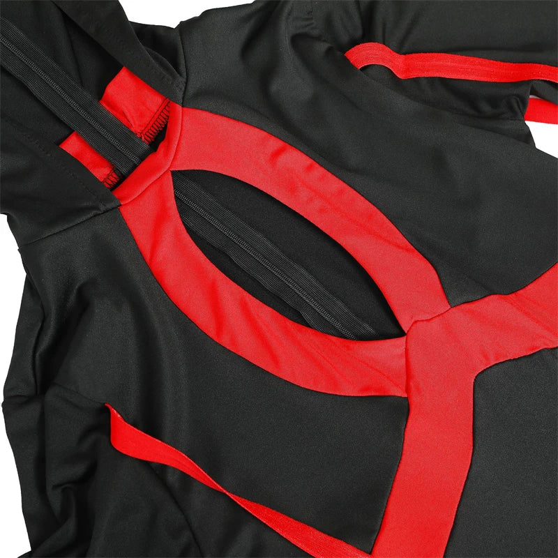 Shadow Slayer Ninja Set – Sexy Red or Blue Cosplay Jumpsuit with Belt Detail